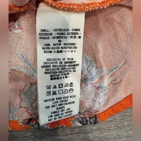 Free People, Orange Off the shoulder Crop Top, Size Small - Picture 7 of 7